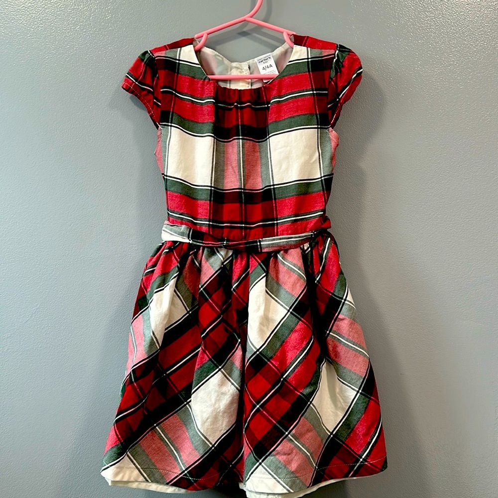 Carter’s red, green, white plaid dress, size 4